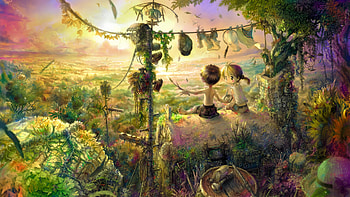 nature anime background HD wallpaper