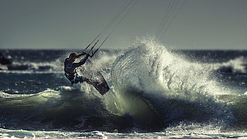 Sports, Sea, Ocean, Wave, Athlete, Sportsman, Kitesurfing HD wallpaper