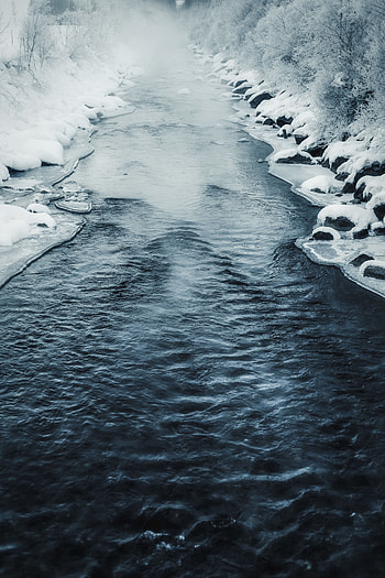 Nature, Water, Rivers, Ice, Snow, Fog HD phone wallpaper