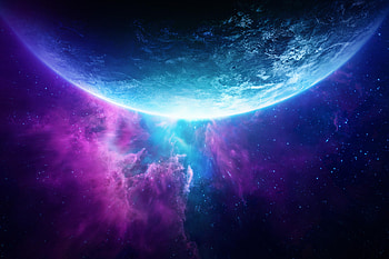 Blue Bright Space Art, space, artist, artwork, digital-art, deviantart HD wallpaper
