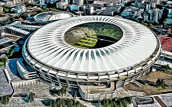 Maracana, Rio de Janeiro, , vector art, Maracana drawing, creative art, Maracana art, vector drawing, abstract stadiums, Brazil, Rio de Janeiro cityscape HD wallpaper