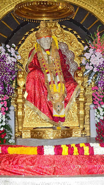 Sai Baba Live, Red Theme, temple background HD phone wallpaper