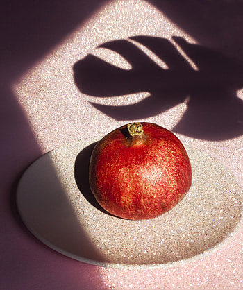 Food, Shadow, Plate, Fruit, Garnet, Pomegranate HD phone wallpaper