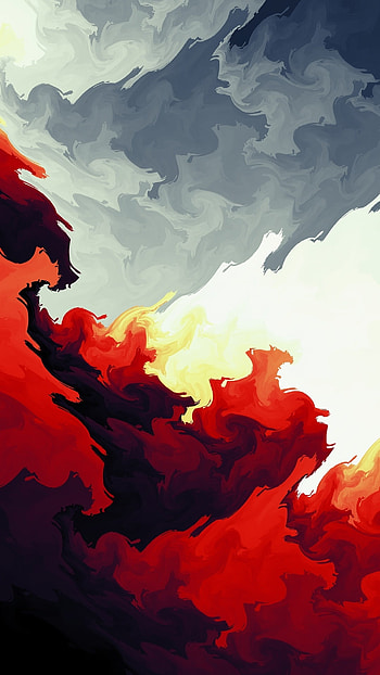 Red gray, fractal, art HD phone wallpaper
