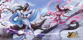 Dual, women, girl, fantasy HD wallpaper