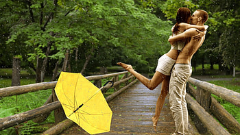 love is rain, kiss, wedding, love, hug HD wallpaper