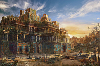 Palace, Hanging Gardens of Babylon HD wallpaper
