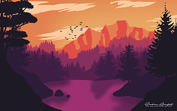 Mountains Birds Flying Minimalism, artist, artwork, digital-art, behance, minimalism, mountains, birds HD wallpaper