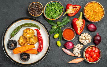 Food Preperation, garlic, corn, food, peppers HD wallpaper