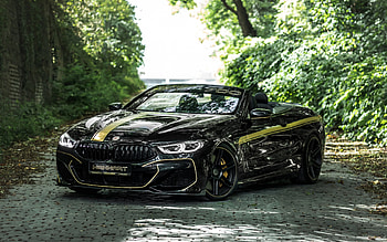 2022, Manhart MH8 700 Cabrio, front view, exterior, BMW 8 Series, black BMW 8, BMW 8 tuning, Manhart, German cars, BMW HD wallpaper