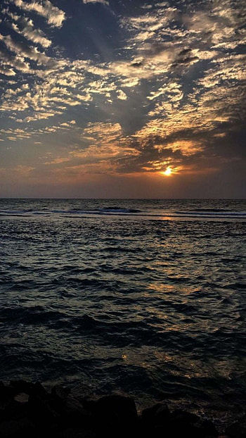 ss, cloud, orange, sky, ocean, sunset, dark, sea HD phone wallpaper