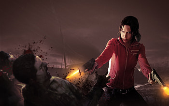 Bloody carnage, Zombie-slaying heroes, Intense gunfights, Fearless survivors HD wallpaper