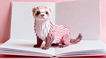 Papercraft Pink Ferret — Ultra, ferret HD wallpaper