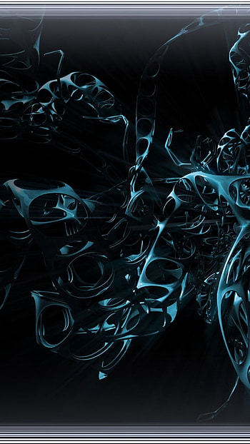 blue, dark, CGI, 3D, Abstract, turquoise, abstract blue HD phone wallpaper