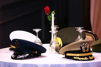 Thank you - never forgotten, dedication, armed services, single rose, caps HD wallpaper