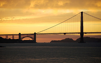 Cities, Sea, Night, Bridge, San Francisco HD wallpaper