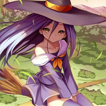 Lil' Witch, float, purple hair, cute, long hair, beauty, nice, witch, adorable, hat, female, sweet, broom, flying, girl, beautiful, kawaii, anime girl, anime, pretty, fly, lovely HD wallpaper