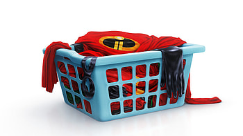 The incredibles 2, animation movie, clothe basket, poster HD wallpaper