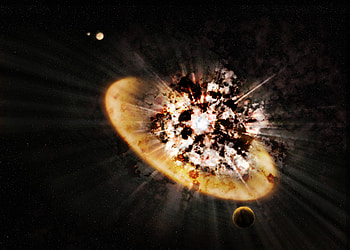 Art, Universe, Flash, Planet, Explosion, Shards, Smithereens HD wallpaper