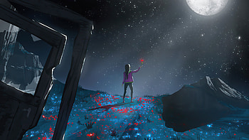 Our Day On The Moon, artist, artwork, digital-art, artstation HD wallpaper