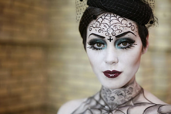 Black Widow, halloween, webs, hat, woman, spiderwebs, female HD wallpaper