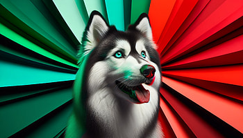 Husky Brilliance, husky, dog, colorful, pet, portrait HD wallpaper