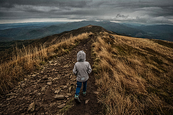 Nature, Mountains, Stroll, Child HD wallpaper