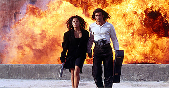 Desperado, fire, woman, man HD wallpaper