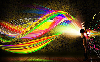 Girl in bright colors, colorful, abstract, bright colors, girl, wave HD wallpaper
