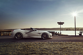 Off-road, white sports car, Ferrari Portofino HD wallpaper