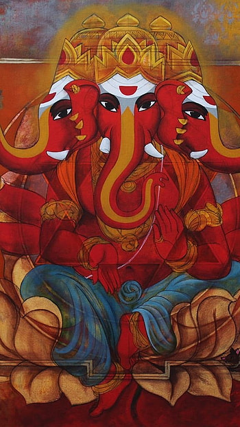 Shri Ganesh, Painting, God Ganesh HD phone wallpaper