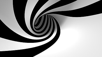 Tubular, white, black, 3d, spiral HD wallpaper
