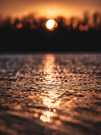 Water, Sunset, Macro, Glare, Blur, Smooth HD phone wallpaper