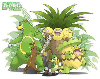 Pokemon, exeggcutor, ursaring, sudowoodo, ludicolo, grass, budew HD wallpaper