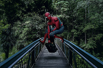 Spiderman On The Bridge, spiderman, superheroes HD wallpaper