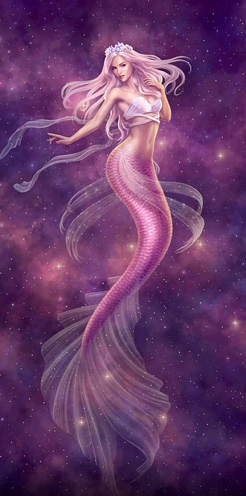 Mermaid 1, art, drawing HD phone wallpaper