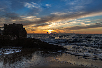 Nature, Sunset, Sea, Rocks, Coast, Surf HD wallpaper