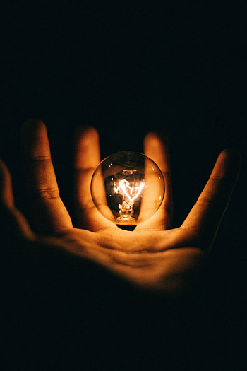 Dark, Hand, Palm, Light Bulb, Electricity HD phone wallpaper