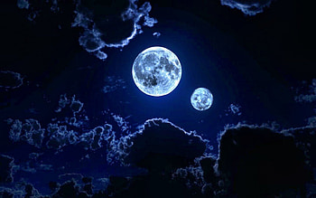 two moons, space, clouds, fun, moons HD wallpaper