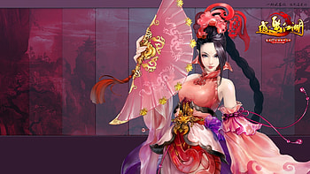 Fantasy girl, happy lakes, hand fan, pink, frumusete, asian, fantasy, luminos, girl HD wallpaper