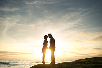 Sunset, Sea, Love, Shore, Bank, Couple, Pair, Romance HD wallpaper