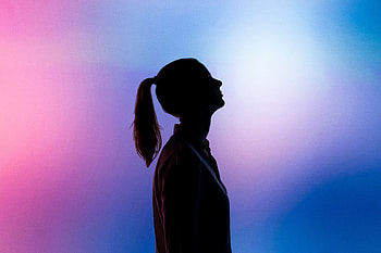 Pink, Violet, Silhouette, Miscellanea, Miscellaneous, Purple, Gradient, Women HD wallpaper
