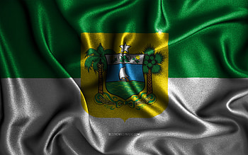 Rio Grande do Norte flag, , silk wavy flags, brazilian states, Day of Rio Grande do Norte, fabric flags, Flag of Rio Grande do Norte, 3D art, Rio Grande do Norte, South America, States of Brazil, Brazil HD wallpaper