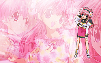 Crazy Pink-Milfeulle Sakuraba, crazy pink, milfeulle sakuraba, uniform, pink, anime, galaxy angel, mifeulle, flowers, light pink HD wallpaper