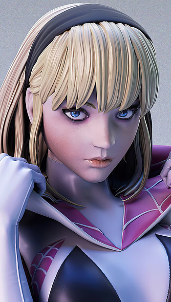 Gwen Stacy and Spider Gwen, Vibrant backgrounds, Amazing illustrations, Powerful duo HD phone wallpaper