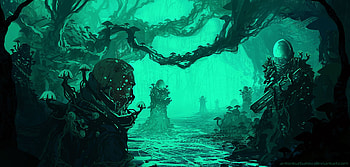 Sci Fi, Warrior, Mushroom, Space Suit, Swamp, Weapon HD wallpaper