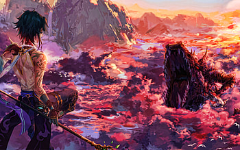 Xiao, , battle, Genshin Impact, monster, protagonist, manga, Xiao Genshin Impact, warrior HD wallpaper