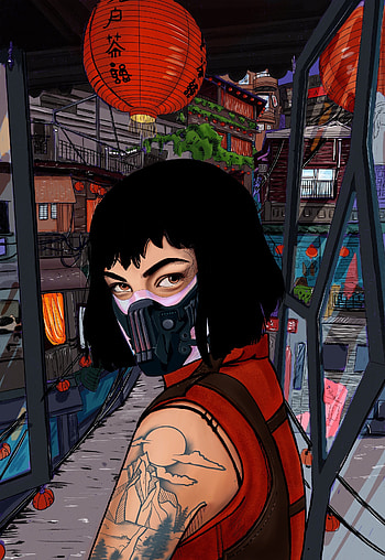 Art, Sight, Opinion, Girl, Mask, Street HD phone wallpaper