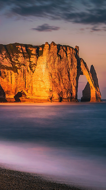 Etretat Cliff, Geology HD phone wallpaper
