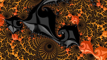 Fractal Art for your - Polished Orange and Black Corals, orange (Color), CGI, pattern, psychedelic, trippy, Abstract, fractal HD wallpaper